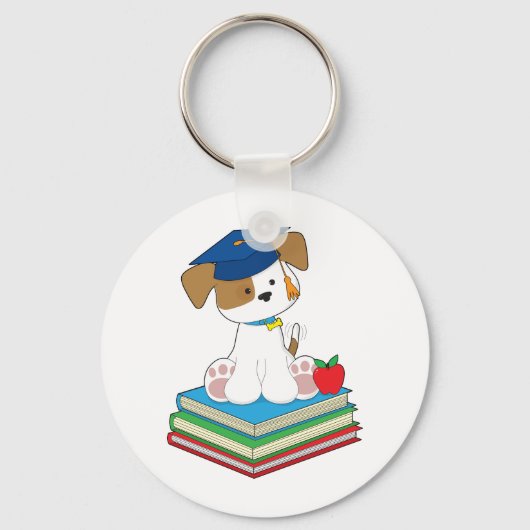 Cute Puppy Afstuderen Sleutelhanger (Voorkant)