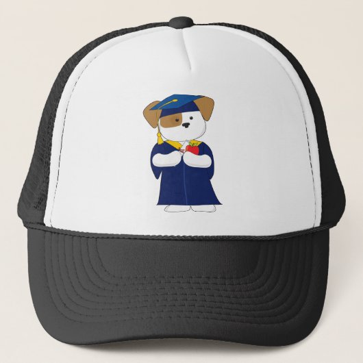 Cute Puppy Afstuderen Trucker Pet (Voorkant)