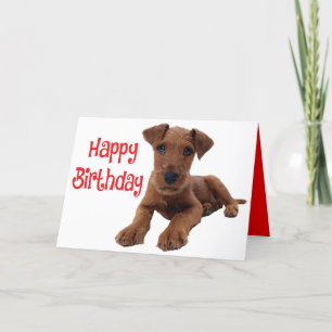 Cute Puppy Airedale Terrier Dog Birthday Kaart