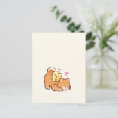Cute Puppy and Chick Briefkaart (Staand voorkant)