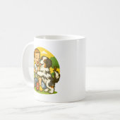 Cute Puppy and Kid Playtime Koffiemok (Voorkant links)