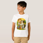 Cute Puppy and Kid Playtime T-shirt (Voorkant volledig)