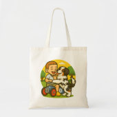Cute Puppy and Kid Playtime Tote Bag (Voorkant)