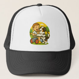 Cute Puppy and Kid Playtime Trucker Pet