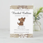 Cute Puppy Baby shower Kaart (Staand voorkant)