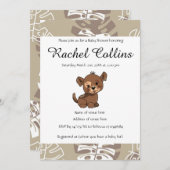 Cute Puppy Baby shower Kaart (Voorkant / Achterkant)