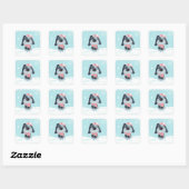 Cute puppy, baby vierkante sticker (Vel)