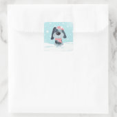Cute puppy, baby vierkante sticker (Tas)