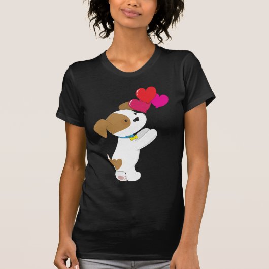 Cute Puppy Balloons T-shirt (Voorkant)