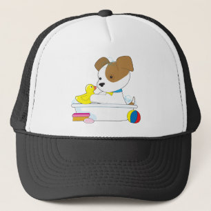 Cute Puppy Bath Trucker Pet