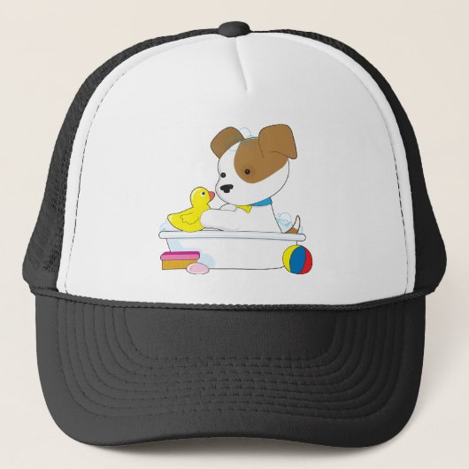 Cute Puppy Bath Trucker Pet (Voorkant)