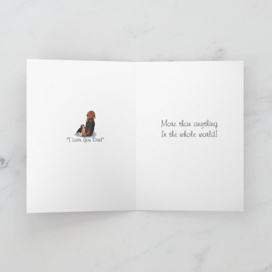 Cute puppy beagle die mum dog voor papa doorbrengt kaart (Binnen)