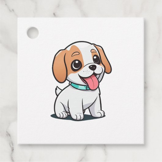 Cute Puppy Bedankjes Labels (Voorkant)