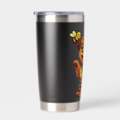 Cute Puppy & Bee Thermosbeker  Geïsoleerde Drinkbeker (Rechts)