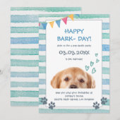 Cute Puppy Birthday Invitation Kaart (Voorkant / Achterkant)