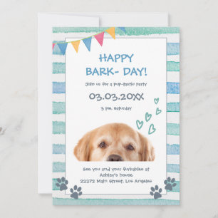 Cute Puppy Birthday Invitation Kaart