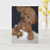 Cute Puppy Birthday Kaart (Gele Bloem)