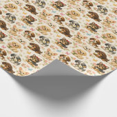 Cute Puppy Bloem Vlinder Cadeaupapier (Hoek)
