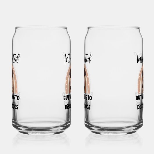 Cute Puppy Boho Rainbow "Introverted" Graphic Blikvorm Glas (Links)