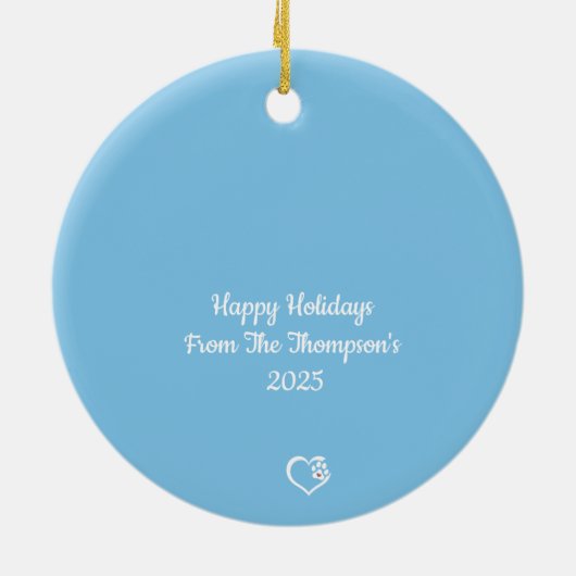 Cute Puppy Bone Snow-keramisch Ornament (Achterkant)