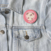 Cute Puppy - Button voor gepersonaliseerde meisjes (In situ)