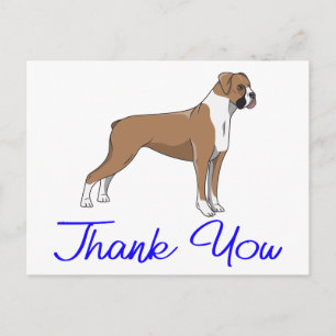 Cute Puppy Cartoon Boxer Dog Hartelijk dank Briefkaart