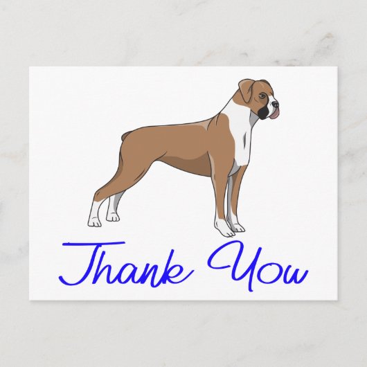 Cute Puppy Cartoon Boxer Dog Hartelijk dank Briefkaart (Voorkant)