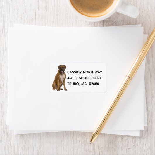 Cute Puppy Cartoon Dog Lover Boxer Etiket (Insitu)