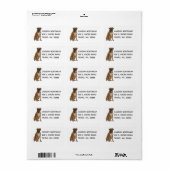 Cute Puppy Cartoon Dog Lover Boxer Etiket (Full Sheet)