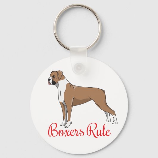 Cute Puppy Cartoon Dog Lover Boxer Sleutelhanger (Voorkant)