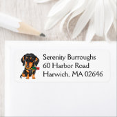 Cute Puppy Cartoon Dog Lover Dachshund Etiket (Insitu)