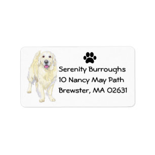 Cute Puppy Cartoon Dog Mam Golden Retriever Etiket