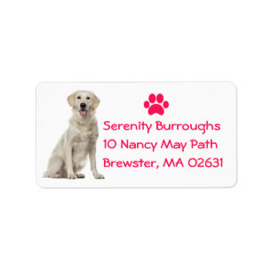Cute Puppy Cartoon Dog mam Golden Retriever Label