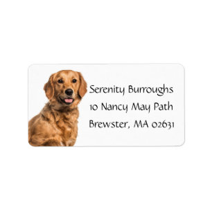 Cute Puppy Cartoon Dog mam Golden Retriever Label