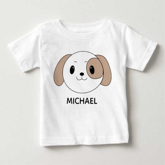 Cute Puppy Cartoon Face Personalised (Voorkant)