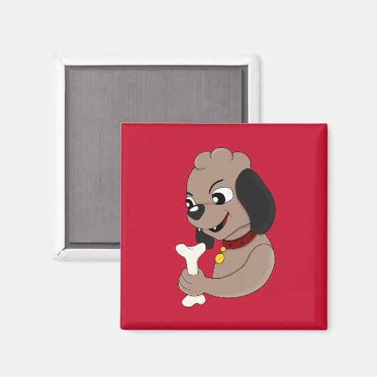 Cute puppy cartoon magnet (Voorkant / Achterkant)
