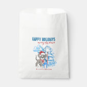 Cute Puppy Cartoon Snowy Kerstmis Feestdagen Bedankzakje (Voorkant)