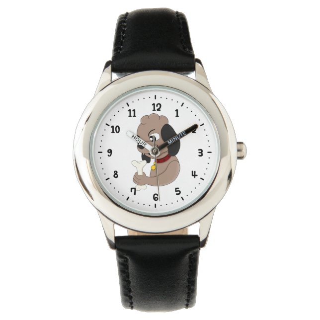 Cute puppy cartoon watch horloge (Voorkant)