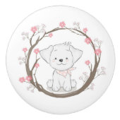 Cute Puppy Ceramic Knob. Keramische Knop (Voorkant)