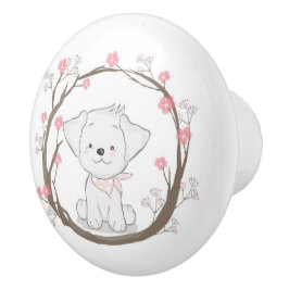 Cute Puppy Ceramic Knob. Keramische Knop