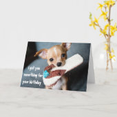 Cute Puppy Chihuahua Birthday uit Dog Kaart (Gele Bloem)