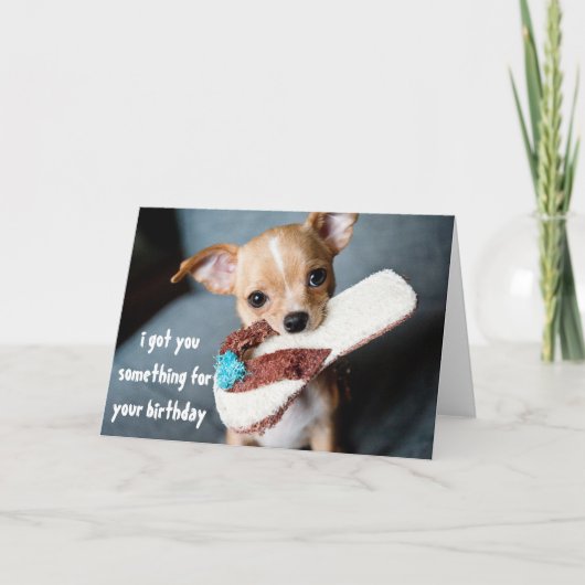 Cute Puppy Chihuahua Birthday uit Dog Kaart (Voorkant)