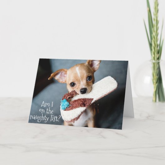 Cute Puppy Chihuahua Kerstmis van Dog Kaart (Voorkant)
