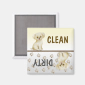 Cute Puppy Clean Dirty Dishwasmachine Magneet (Voorkant / Achterkant)