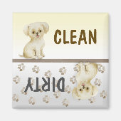Cute Puppy Clean Dirty Dishwasmachine Magneet (Voorkant)