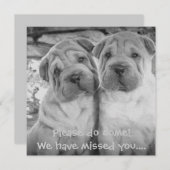 Cute Puppy Couple Persoonlijke Partij nodigt uit Kaart (Voorkant / Achterkant)