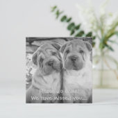 Cute Puppy Couple Persoonlijke Partij nodigt uit Kaart (Staand voorkant)