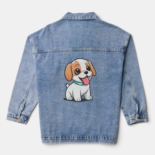 Cute Puppy Denim Jacket (Achterkant)