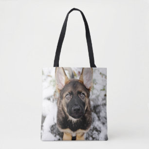 Cute Puppy die omhoog kijkt Tote Bag
