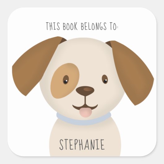 Cute Puppy Dit boek behoort tot Vierkante Sticker (Voorkant)